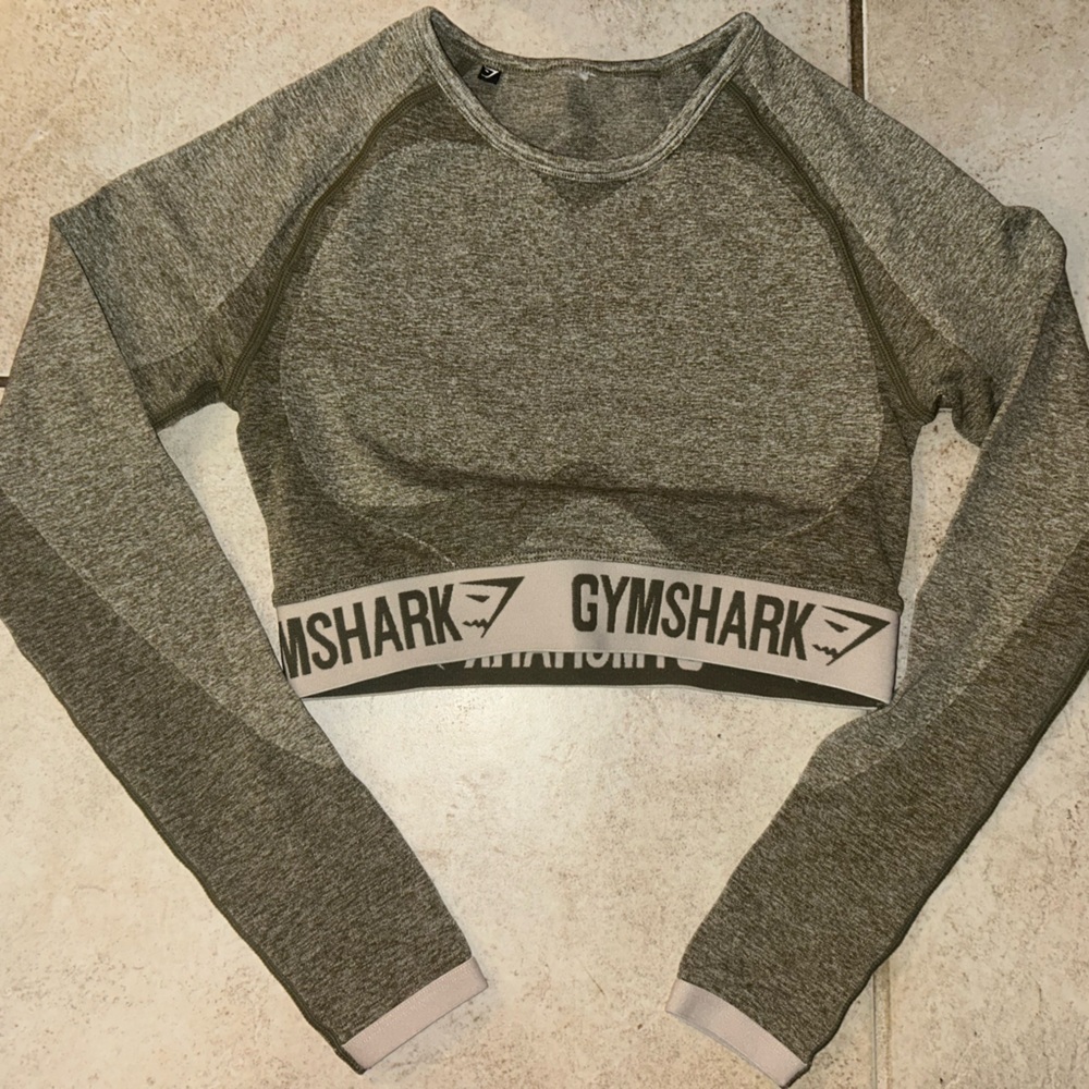 Gymshark Gray Long Sleeve Crop Top